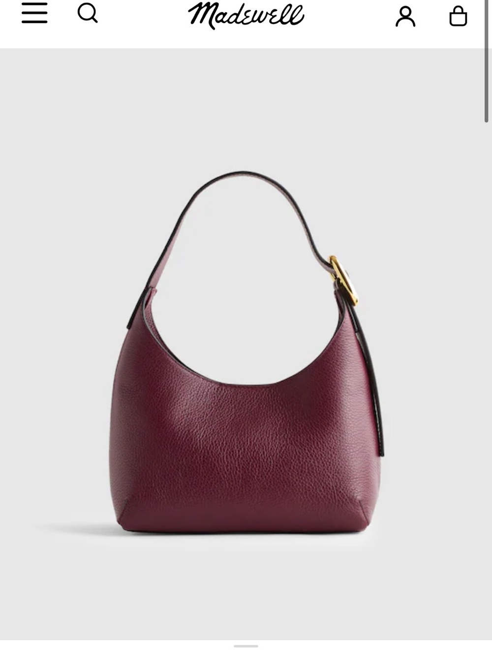 Madewell The Sculptural-Buckle Shoulder Bag Burgundy